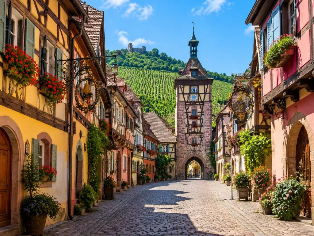 Rue de Riquewihr, étape des excursions sur la Route des Vins