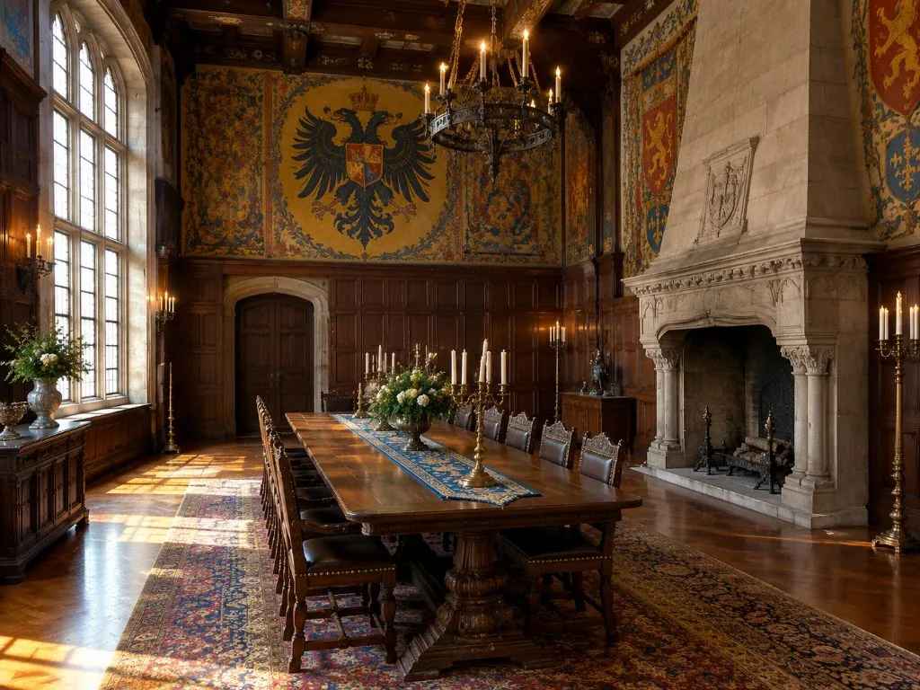 La salle du Kaiser et ses peintures murales au château du Haut-Koenigsbourg